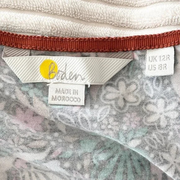 BODEN Abigail Long Sleeve Jersey Dress in Black Florals SZ 8 - Picture 10 of 13